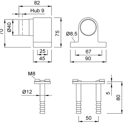 KWS Butoir de porte 2024.02 hauteur 70 mm ( 3000258206 )