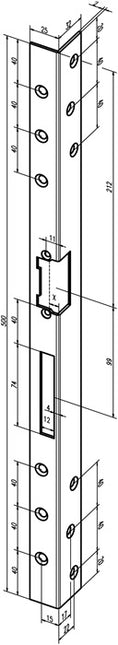 Frontale angolare di sicurezza ASSA ABLOY 312 Lunghezza 500 mm Spessore 2 mm ( 3324034024 )
