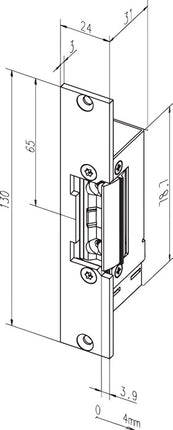 ASSA ABLOY Fluchttüröffner 332.80 100 mA: 24 / 200 mA: 12 V ( 3000251397 )