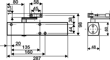 GEZE Scherentürschließer TS 4000 weiß 9016 EN 1-6 ( 3000255074 )