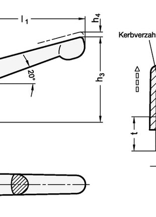 GANTER Levier de serrage réglable GN 300,1 d1 M 12 mm ( 4601000482 )