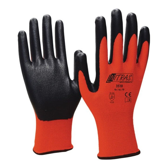 NITRAS gloves nitrile foam size 9 red/black ( 4000371245 )