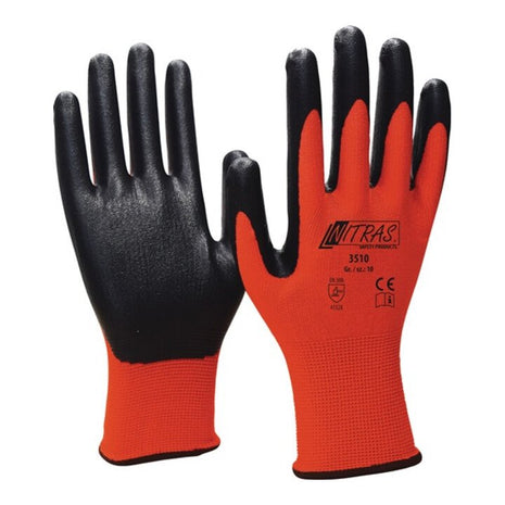 Guantes NITRAS espuma de nitrilo talla 10 rojo/negro (4000371246)