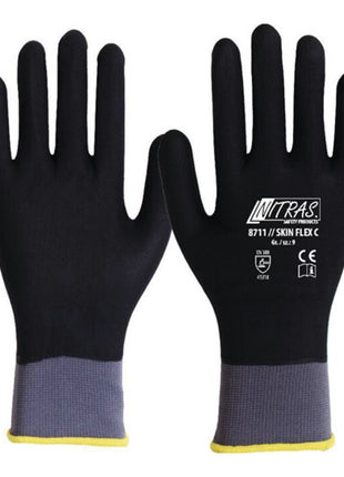 Guantes NITRAS SKIN FLEX C talla 8 gris/negro (8000636598)