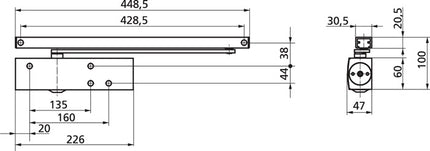 GEZE Türschließer TS 3000 V Normalmontage Bandseite ( 3000255081 )