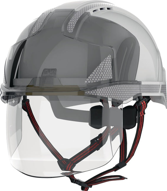 Przemysłowy kask wspinaczkowy JSP EVO(R) VISTAshield(R) Dualswitch(TM) biały/dymny ( 4000370817 )