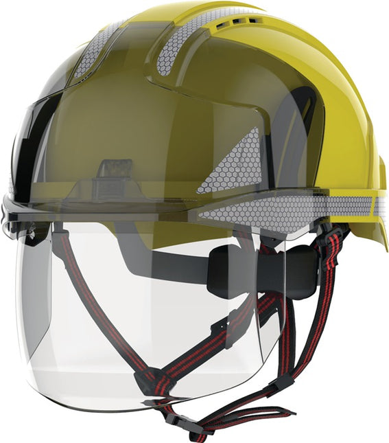 JSP industrial climbing helmet EVO(R) VISTAshield(R) Dualswitch(TM) yellow/smoke ( 4000370824 )