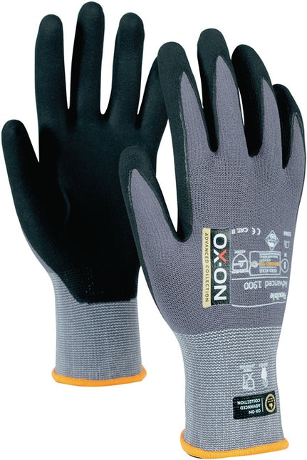 Guantes OX-ON Flexible Advanced 1900 talla 10 negro/gris claro ( 4000391381 )