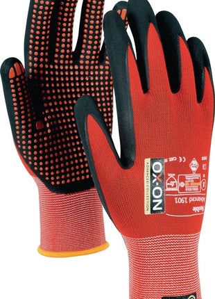 OX-ON Guantes Flexible Advanced 1901 Talla 8 negro/rojo (4000391342)