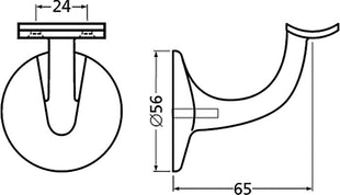 Soporte pasamanos HERMETA 3501 aluminio anodizado plata (3000283289)