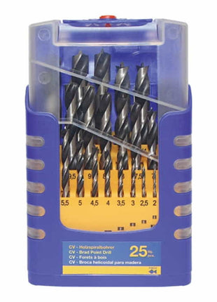 FISCH-TOOLS Juego de brocas helicoidales para madera 012K 25 piezas (4000863169)