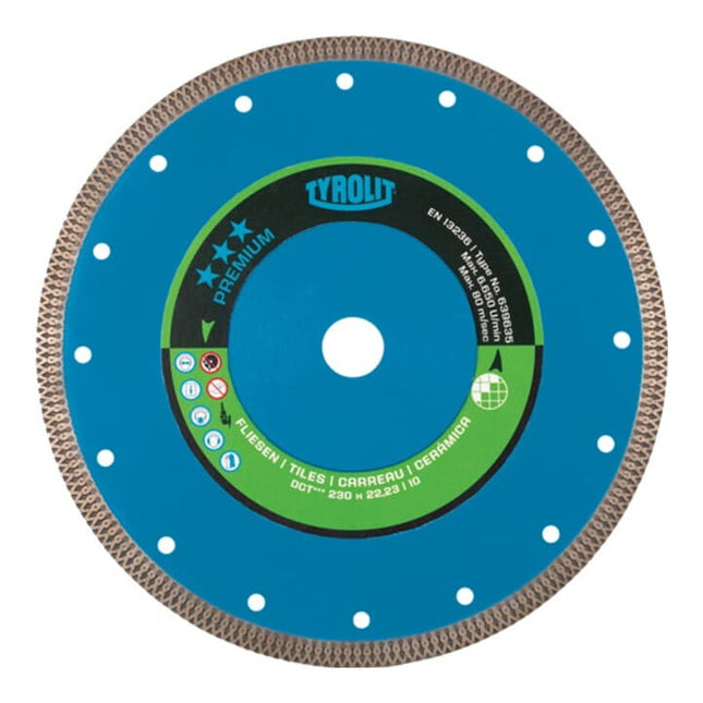 Disco de corte diamantado TYROLIT Premium Ø 230 mm taladro 22,23 mm ( 4000845050 )
