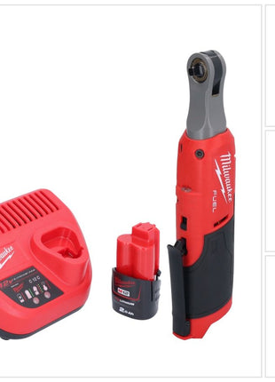 Milwaukee M12 FHIR14-201 carraca a batería 12 V 47 Nm 1/4" sin escobillas + 1x batería 2,0 Ah + cargador