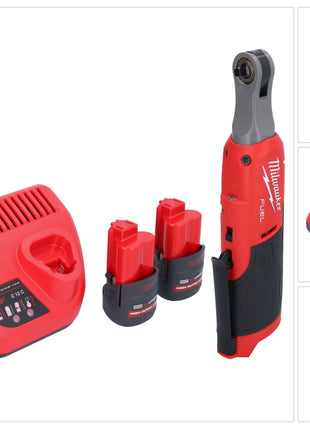 Milwaukee M12 FHIR14-252 carraca a batería 12 V 47 Nm 1/4" sin escobillas + 2x batería 2,5 Ah + cargador