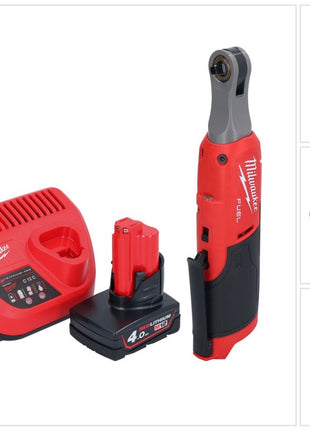 Cliquet à batterie Milwaukee M12 FHIR14-401 12 V 47 Nm 1/4" brushless + 1x batterie 4,0 Ah + chargeur