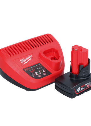 Milwaukee M12 FHIR14-401 carraca a batería 12 V 47 Nm 1/4" sin escobillas + 1x batería 4,0 Ah + cargador