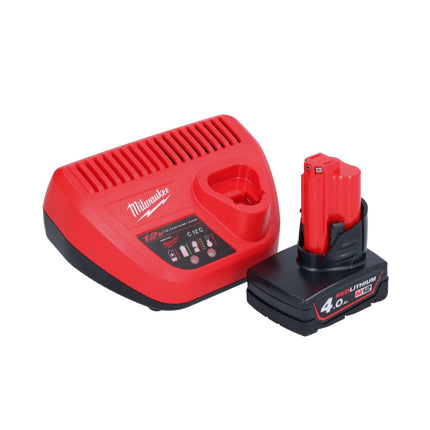 Milwaukee M12 FHIR14-401 carraca a batería 12 V 47 Nm 1/4" sin escobillas + 1x batería 4,0 Ah + cargador
