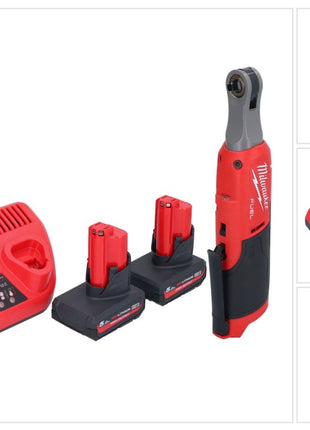 Milwaukee M12 FHIR14-502 carraca a batería 12 V 47 Nm 1/4" sin escobillas + 2x batería 5,0 Ah + cargador