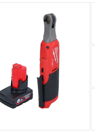 Milwaukee M12 FHIR14-601 carraca a batería 12 V 47 Nm 1/4" sin escobillas + 1x batería 6,0 Ah - sin cargador