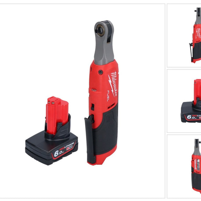 Milwaukee M12 FHIR14-601 carraca a batería 12 V 47 Nm 1/4" sin escobillas + 1x batería 6,0 Ah - sin cargador