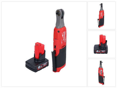 Milwaukee M12 FHIR14-601 carraca a batería 12 V 47 Nm 1/4" sin escobillas + 1x batería 6,0 Ah - sin cargador