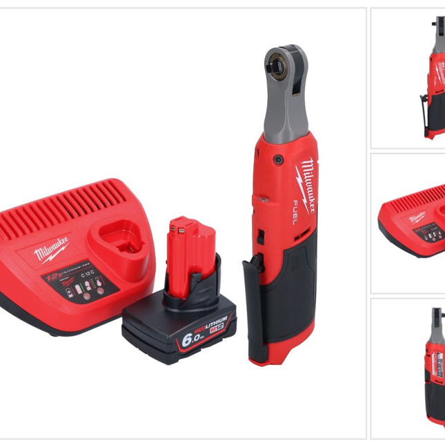 Milwaukee M12 FHIR14-601 carraca a batería 12 V 47 Nm 1/4" sin escobillas + 1x batería 6,0 Ah + cargador