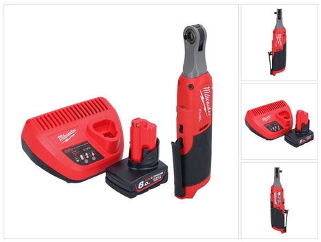 Milwaukee M12 FHIR14-601 carraca a batería 12 V 47 Nm 1/4" sin escobillas + 1x batería 6,0 Ah + cargador