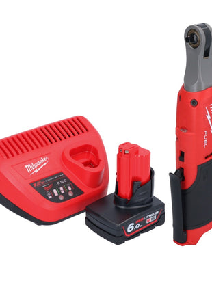 Milwaukee M12 FHIR14-601 carraca a batería 12 V 47 Nm 1/4" sin escobillas + 1x batería 6,0 Ah + cargador