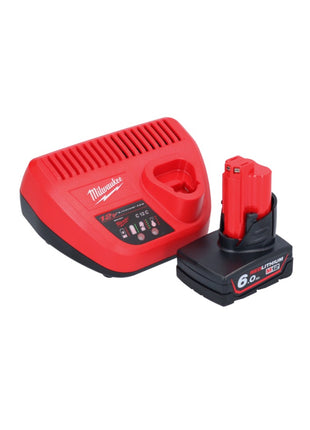 Milwaukee M12 FHIR14-601 carraca a batería 12 V 47 Nm 1/4" sin escobillas + 1x batería 6,0 Ah + cargador