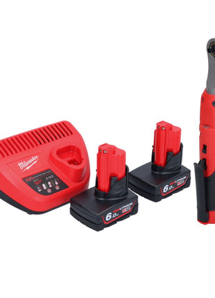 Cliquet à batterie Milwaukee M12 FHIR14-602 12 V 47 Nm 1/4" brushless + 2x batterie 6,0 Ah + chargeur