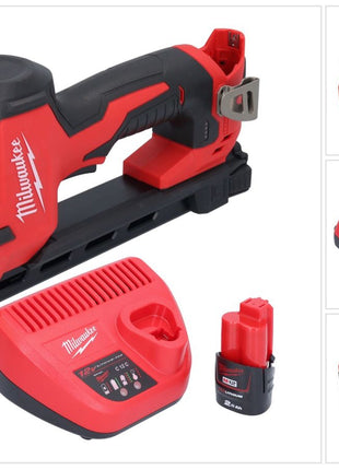 Milwaukee M12 BCST-201 Agrafeuse sans fil 12 V 19 x 25,4 mm + 1x batterie 2,0 Ah + chargeur