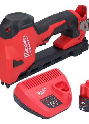 Milwaukee M12 BCST-201 Agrafeuse sans fil 12 V 19 x 25,4 mm + 1x batterie 2,0 Ah + chargeur