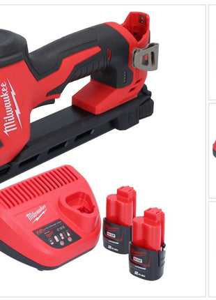 Milwaukee M12 BCST-202 Agrafeuse sans fil 12 V 19 x 25,4 mm + 2x batterie 2,0 Ah + chargeur