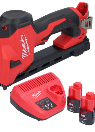 Milwaukee M12 BCST-202 Agrafeuse sans fil 12 V 19 x 25,4 mm + 2x batterie 2,0 Ah + chargeur