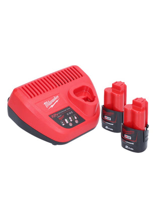 Milwaukee M12 BCST-202 wkrętarka akumulatorowa 12 V 19 x 25,4 mm + 2x akumulator 2,0 Ah + ładowarka