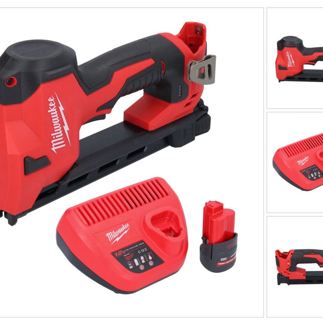 Milwaukee M12 BCST-251 Agrafeuse sans fil 12 V 19 x 25,4 mm + 1x batterie 2,5 Ah + chargeur