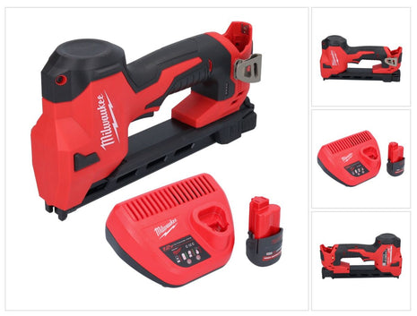 Grapadora a batería Milwaukee M12 BCST-251 12 V 19 x 25,4 mm + 1x batería 2,5 Ah + cargador