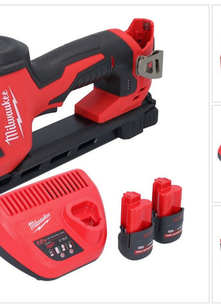 Milwaukee M12 BCST-252 Agrafeuse sans fil 12 V 19 x 25,4 mm + 2x batterie 2,5 Ah + chargeur