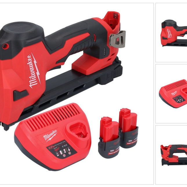 Milwaukee M12 BCST-252 Agrafeuse sans fil 12 V 19 x 25,4 mm + 2x batterie 2,5 Ah + chargeur