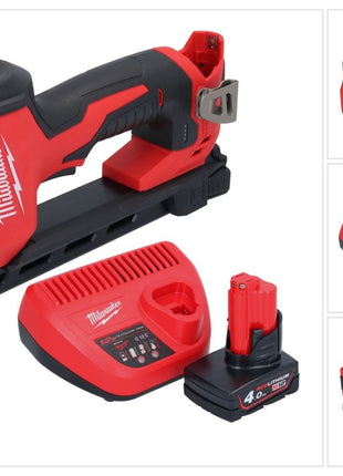 Grapadora a batería Milwaukee M12 BCST-401 12 V 19 x 25,4 mm + 1x batería 4,0 Ah + cargador