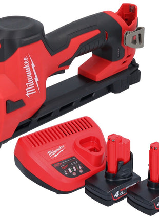 Grapadora a batería Milwaukee M12 BCST-402 12 V 19 x 25,4 mm + 2x baterías 4,0 Ah + cargador