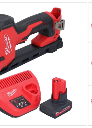 Milwaukee M12 BCST-501 Agrafeuse sans fil 12 V 19 x 25,4 mm + 1x batterie 5,0 Ah + chargeur