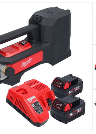 Bomba de trasvase a batería Milwaukee M18 BTP-502 18 V 1817 l/h + 2x baterías 5,0 Ah + cargador