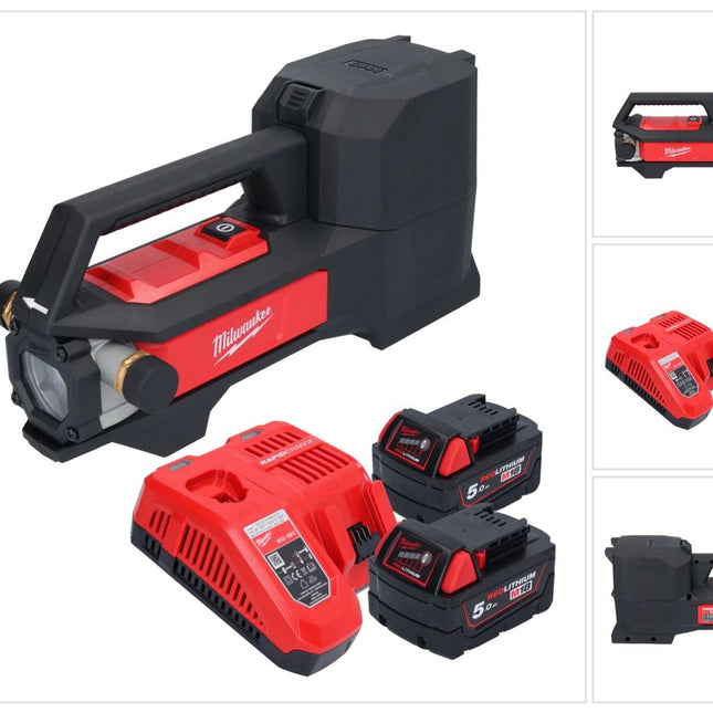 Bomba de trasvase a batería Milwaukee M18 BTP-502 18 V 1817 l/h + 2x baterías 5,0 Ah + cargador