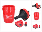 Milwaukee M12 BDC8-201C akumulatorowa wyciorarka do rur 12 V + 1x akumulator 2,0 Ah + ładowarka + spirala + wiadro