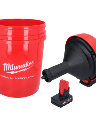 Milwaukee M12 BDC8-401C Akumulatorowa wyciorarka do rur 12 V + 1x akumulator 4,0 Ah + spirala + łyżka - bez ładowarki