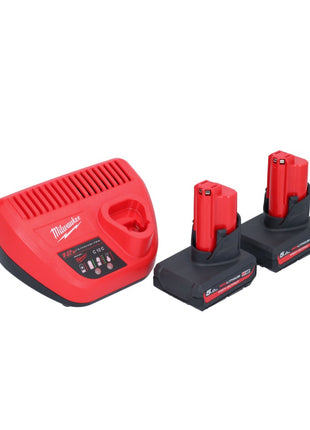 Milwaukee M12 BDC8-502C akumulatorowy udrażniacz do rur 12 V + 2x akumulator 5,0 Ah + ładowarka + spirala + wiadro