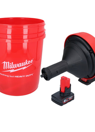 Milwaukee M12 BDC8-601C Akumulatorowa wyciorarka do rur 12 V + 1x akumulator 6,0 Ah + spirala + łyżka - bez ładowarki