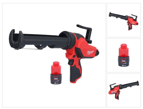 Pistola de cartuchos a batería Milwaukee M12 PCG/310-201 12 V 310 ml + 1x batería 2,0 Ah - sin cargador