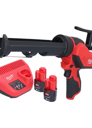 Pistola de cartuchos a batería Milwaukee M12 PCG/310-202 12 V 310 ml + 2x baterías 2,0 Ah + cargador